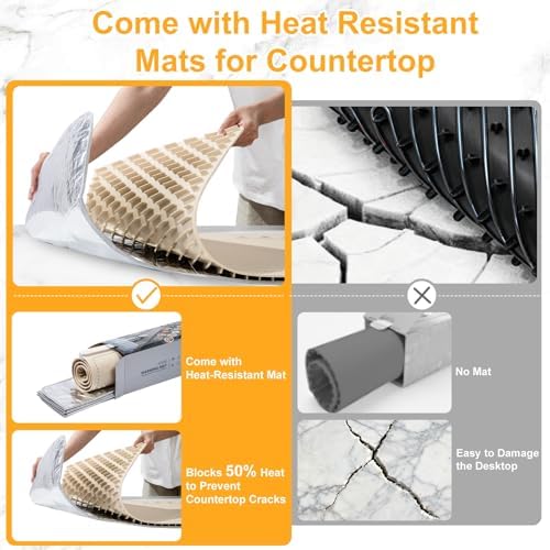 Extra Large Warming Mat for Food, (42"x15") Food Warming Mat with Countertop Insulation Pad, 6 Level Temperature & 6 Hours Timer, Silicone Food Heating Pad, Warming Trays for Buffets Party, Beige - Image 5