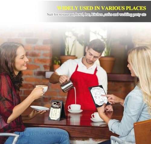 Leather Table Tent Menu Holder Sign Display Cafe Bar Cocktail Drink Restaurant Table Tents Menu Cover Desk Sign Stand A Frame Table Tent 4x6 inch - Image 3