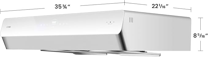 FOTILE Pixie Air UQG3602 36” Stainless Steel Under Cabinet Range Hood, 850 CFMs Kitchen Over Stove Exhaust Vent with LED Lights Dual AC Motors, Motion Control and Touchscreen