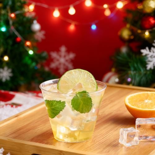 JOLLY CHEF 50 Pack 9 oz Clear Plastic Cups, Disposable Party Cups - Image 6