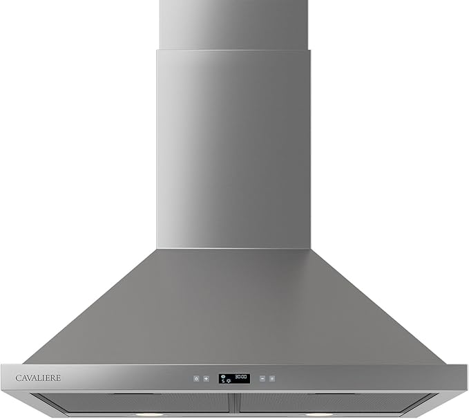 CAVALIERE Value-Focused Wall Mount Range Hood 30 Inch, 3-Year Warranty, 462 CFM, Enhanced Stainless Steel, Ducted/Ductless Range Hood Convertible (Kit Included), Aluminium Mesh Filters, Touch Controls