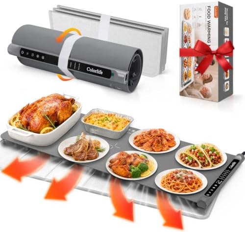 Warming Mat for Food, Electric Warming Tray with Heat-Resistant Pad-XL Grey by WELCOME