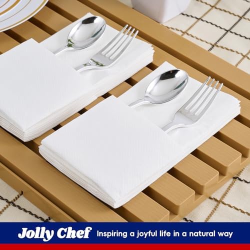 JOLLY CHEF 12 oz Paper Coffee Cups 100 Pack and 400 Pack Disposable Paper Napkins - Image 7
