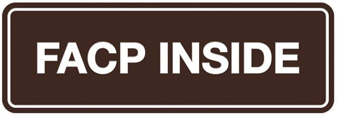 Signs ByLITA Standard FACP Inside Sign | Fire Safety Signage (Dark Brown) - Small 1 Pack