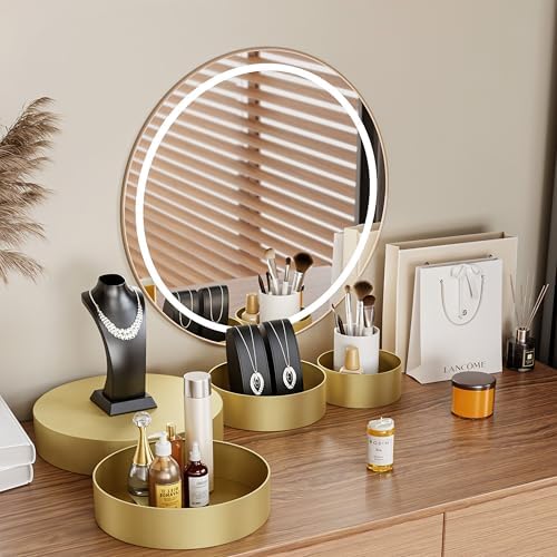 Round Metal Buffet Risers,4PCS Food Risers for Buffet Table 6in to 12in with Mini Acrylic Signs for Catering Dessert Collectibles Jewelry Figures Show Gold Cube Boxes Nesting Risers with Hollow Bottoms - Image 4