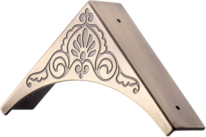 Metal Corner Protector, 4 Pcs Antique Edge Safety Guard Cabinet Furniture Corner Bumpers,Table Corner Protectors,Cover Damaged Corners on Coffee Table (Bronze)