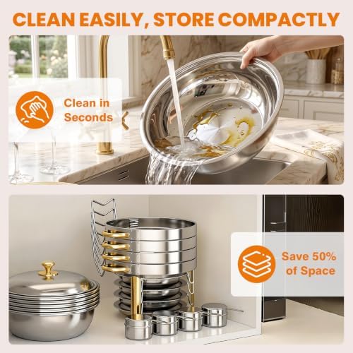 POWERFUEL 7QT Stainless Steel Chafing Dishes for Buffet with Serving Tongs - Image 6