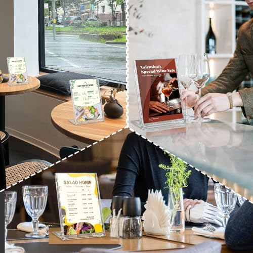 2 Pack 5x7 Inch Sign Holder Vertical, Double-Sided Usage with Swivel Base for Table Display, for Office, Store, Restaurant, Retail Counters, for Menu, Message Board, Note - Image 6