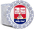 JOLLY CHEF 8.37 inch Disposable Paper Plates 140 Count by JOLLYCHEF