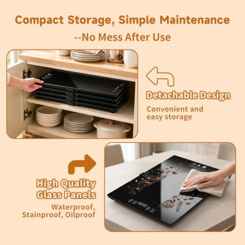 Electric Warming Tray 47"x 15" Extra-Long Warming Mat for Food with Independent Temp&Timer Control 4-in-1 Modular Food Warmers for Parties Buffet-Glass Food Warming Mat, Kitchen Gifts for Mom Hosts - Image 6