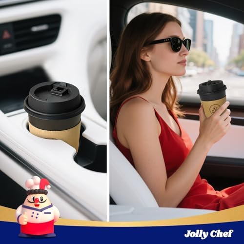 JOLLY CHEF 12 oz Black Coffee Cups with Lids, Sleeves & Stirrers 100 Pack - Image 6