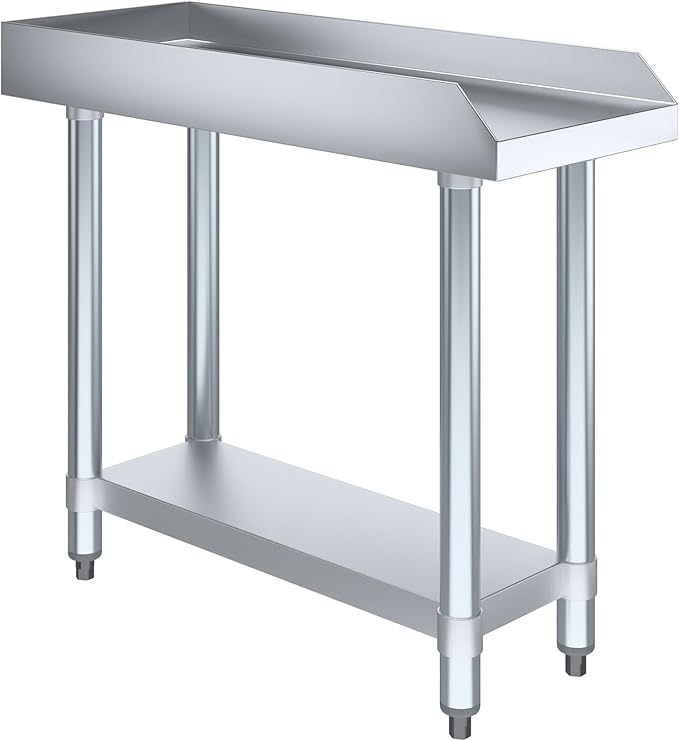 Stainless Steel Equipment Stand with Undershelf + Casters, Heavy Duty, Commercial Grade, NSF Certified (24" Width x 18" Length)