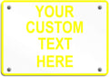 Aluminum Weatherproof Metal Sign Multiple Sizes Custom Personalized Text Here White Yellow Caution Horizontal Street Signs 14x10Inches