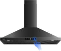 Wall Mount Range Hood 30 inch, 580 CFM Kitchen Vent Hood, Ducted/Ductless Convertible with Touch Control, Stainless Steel Stove Vent Hood, Easy Clean Filter, Black