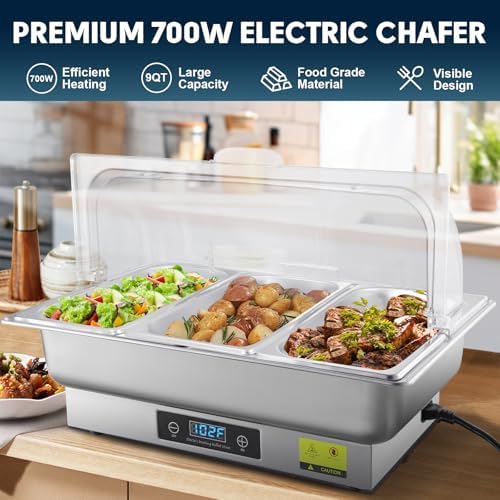 Electric Chafing Dish Buffet Server with Button Panel Control - Image 2