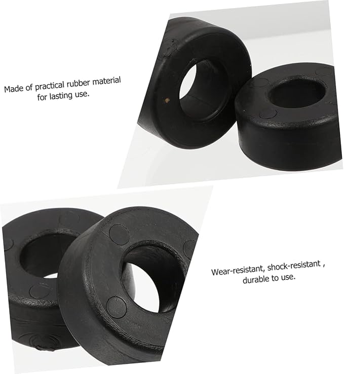 Fitness Equipment Pads 4 Pack of Round Rubber Bumpers Anti-Shock Gaskets for Exercise Machines Easy Install for Gym Use