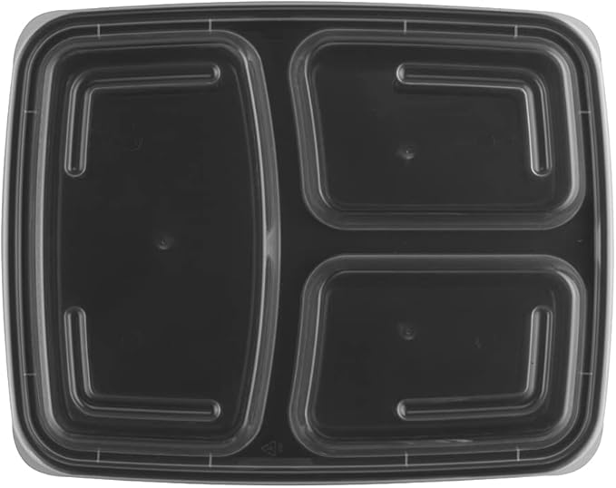 TIYA Food Containers - 48 oz Bulk 150 Pack with Lids - Plastic Compartment To-Go Boxes - Reusable, Microwavable, Dishwasher Safe - Leak-Proof for Meal Prep - BPA-Free