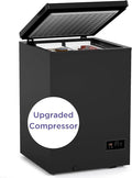 Northair Chest Freezer 3.5 Cu Ft 2 Removable Baskets - Low temperature 14℉ to -40℉ Compact Freezer - 7 Temperature Settings Black