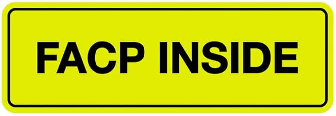 Signs ByLITA Standard FACP Inside Sign | Fire Safety Signage (Yellow/Black) - Medium 1 Pack