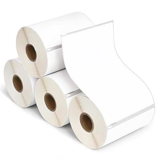 L LIKED 880 PCS 4"x 6" Direct Thermal Labels White Perforated Shipping Label, 220 Labels/Roll,Strong Adhesive, Compatible with DYMO 4XL 1744907,Zebra, Rollo, Jadens, Nelko,4 Rolls