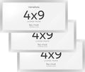 Homeforia 4x9 Business License Frame, High End Metal 4 x 9 Silver Certificate Frame with Real Glass, 9x4 Document Frames for Wall or Tabletop, 4 by 9 Picture Frames, Tempered Glass, Wall Kit, Set of 3