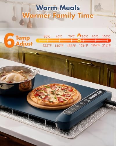 Warming Mat for Food 43x12,Heat Resistant Pad,Child Lock,600W Fast Heating - Image 3