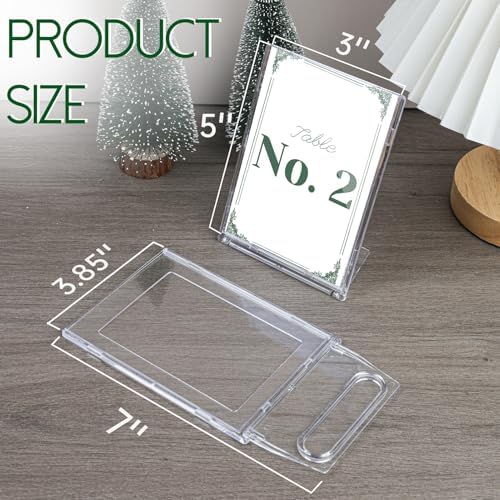 10 Pack 3x5 Inch Small Sign Holder Vertical, Double-Sided Usage with Swivel Base for Table Display, for Office, Store, Restaurant, for Number/Name/Food Label Display, Note - Image 2