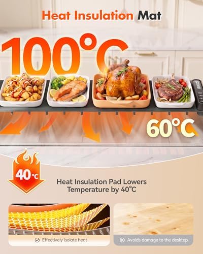 Warming Mat For Food Extra Long 43"x12" 600W Food Warming Mat Heat Resistant Pad,Chafing Dishes for Buffet 6 Temp 12 Hours,Child Lock,Food Warmers for Parties Buffet for Catering Gatherings - Image 3