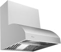 Awoco 36” Outdoor BBQ Vent Hood 17” High Type 304 Stainless Steel, 4 Speeds 1000 CFM, Adjustable LED Lights, 8” Round Top Vent with 24”H Chimney Cover
