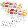 Lifewit Chilled Condiment Container with Stainless Steel Spoon & Tong 2 Pcs by Lifewit