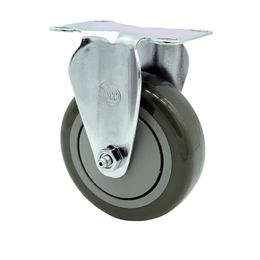 Service Caster Brand Replacement Caster for Uline Caster H-5539R-Rigid Top Plate Caster with 4 Inch Gray Polyurethane Wheel-Light Duty Replacement Caster-Fits Carts, Dollies and Poly Box Trucks H-1956