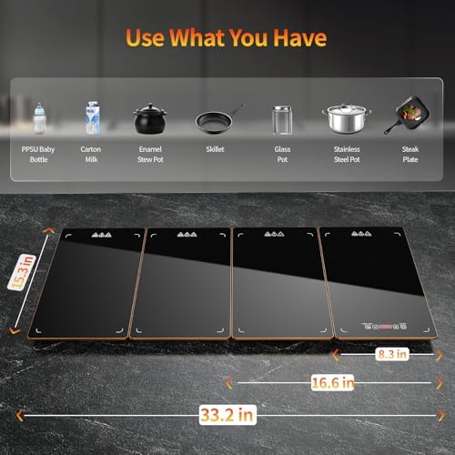 Electric Warming Tray, 4-in-1 Food Warmer, 33"x15", 10 Settings - Image 6