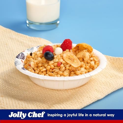 JOLLY CHEF 156 Count Paper Bowls with Leaf Floral Print 12 oz - Image 5