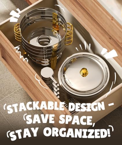 Chafing Dishes for Buffet 4 Pack, 6QT [Worry-Free Assemble] Food Warmers for Parties Buffet [Elegant Gold and Silver Colors] Stainless Steel Round Chafing Dish Buffet Set with Complete Set - Image 6