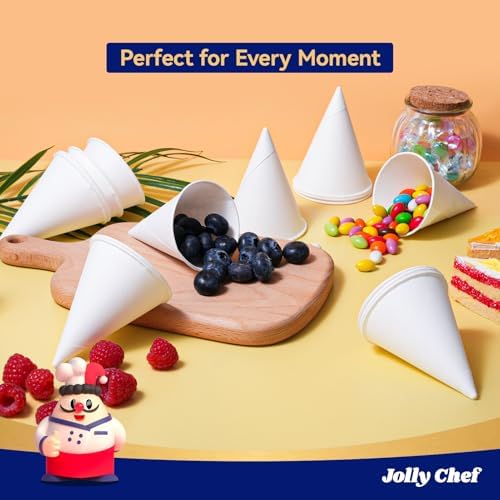 JOLLY CHEF 400 Pack Paper Snow Cone Cups 4oz - Image 6