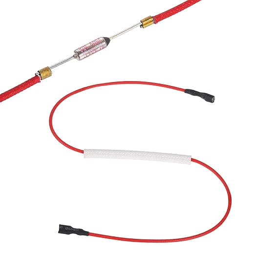 MECCANIXITY Universal Rice Cooker Temperature Fuse, 121°C 10A 250V Metal Thermal Fuse with Both End Terminal Fiberglass Sleeving for Electric Pressure Cooker Repair Part