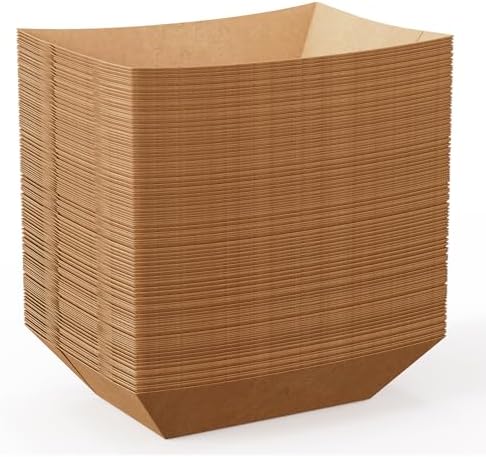 JOLLY CHEF 3lb Paper Food Tray 250 Pack Disposable Food Serving Holder Boat by JOLLYCHEF