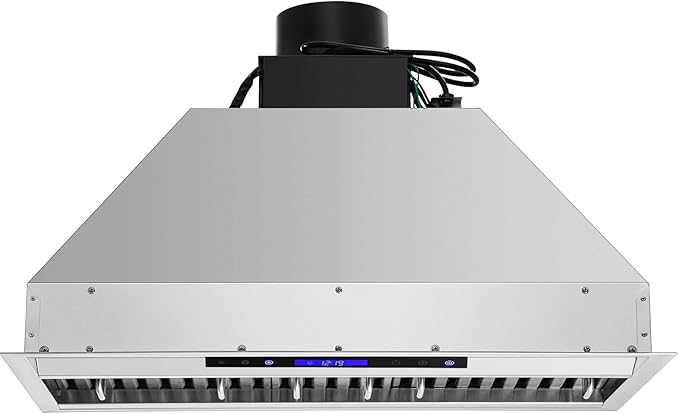 VEVOR Insert Range Hood, 900CFM 4-Speed, 30 Inch Stainless Steel Built-in Kitchen Vent with Touch & Remote Control LED Lights Baffle Filters, Ducted/Ductless Convertible, ETL Listed…