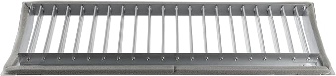17" x 5" Grille for Round Spiral Duct - Galvanized Steel Register Vent Cover for HVAC Ducting System - 1 Way Adjustable Louver Blades - Air Duct Ventilation Grill Conditioner/Air Exhaust