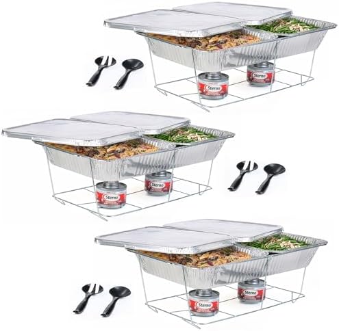Sterno Disposable Chafing Dish Buffet Set With 6-Hour Fuel, 30 Piece by Sterno