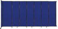 Wall-Mounted Sliding StraightWall Room Divider | Adjustable Widths | Locking Wheels | Room Separator | Up to 15'6" Wide x 7'6" Tall Royal Blue Fabric Panels