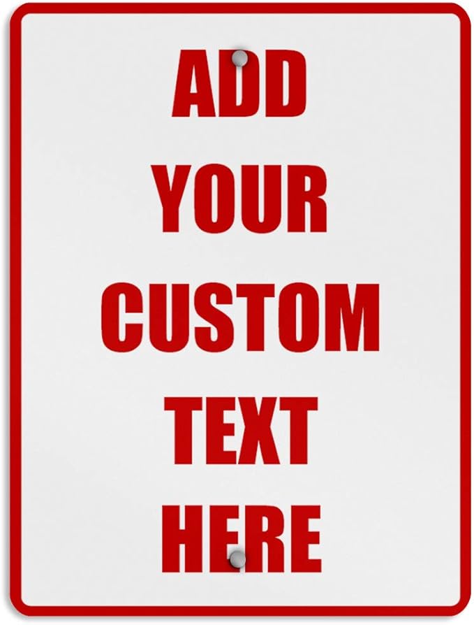 Aluminum Weatherproof Metal Sign Multiple Sizes Custom Personalized Text Here White Red Danger Vertical Street 12x18Inches