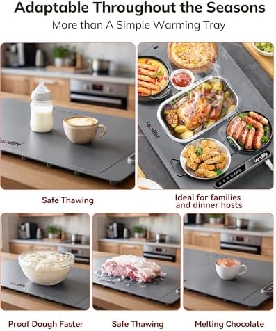 Electric Warming Mat 24x16, Foldable Food Warmer for Parties - Image 2