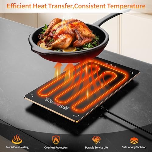 Electric Warming Tray, 4-in-1 Food Warmer, 33"x15", 10 Settings - Image 5