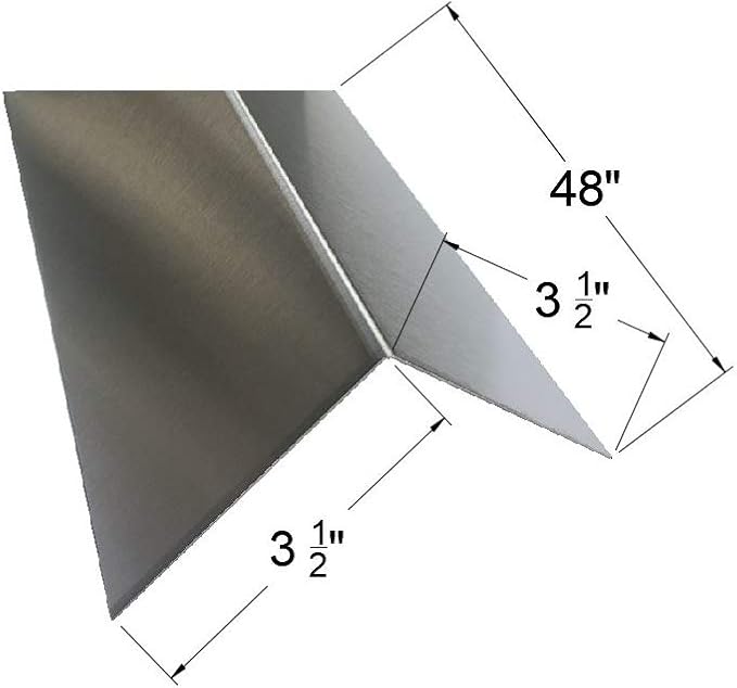 Brushed 304 Stainless Steel Corner Guards, 48" Wall Protectors, 20ga & 16ga, Available in 1/2" to 4", Multi-Pack Options (1, 2, 5, or 10) (1, 3 1/2 x 3 1/2, 20ga, No Hug Edges)