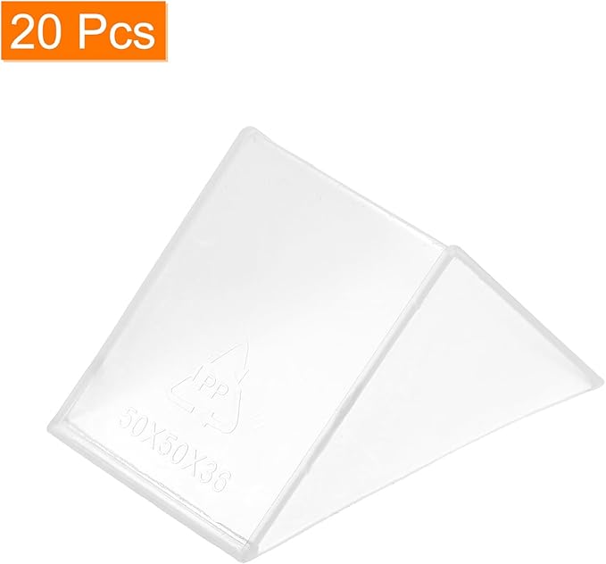 uxcell 20Pcs Plastic Corner Protectors 36x66mm Right Angle Shape Glass Corner Guards Cushion for Corner Protection of Glass, Mirror, Tile, White