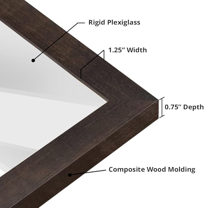 wallsthatspeak 16x22 Espresso Brown Picture Frame for Puzzles Posters Photos or Artwork