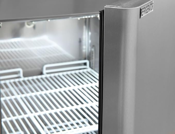 Commercial One Door Reach-In Refrigerator, Stainless Steel Exterior and Interior, Top Mount Compressor, 23 Cubic Ft, 27" Wide Refrigerator for Restaurants, 120V