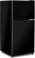 Anukis Compact Refrigerator 3.2 Cu Ft 2 Door Mini Fridge with Freezer for Apartment, Dorm, Office, Family, Basement, Garage - Black