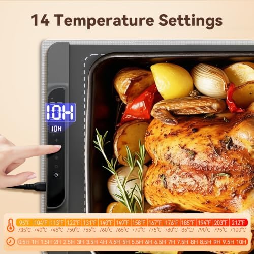 Ieuan Warming Mat for Food Extra Large 36"x15" Gray with Timer & Temp - Image 4